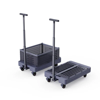 Collapsible Crate+Folding Hand Truck-Rolling Cart